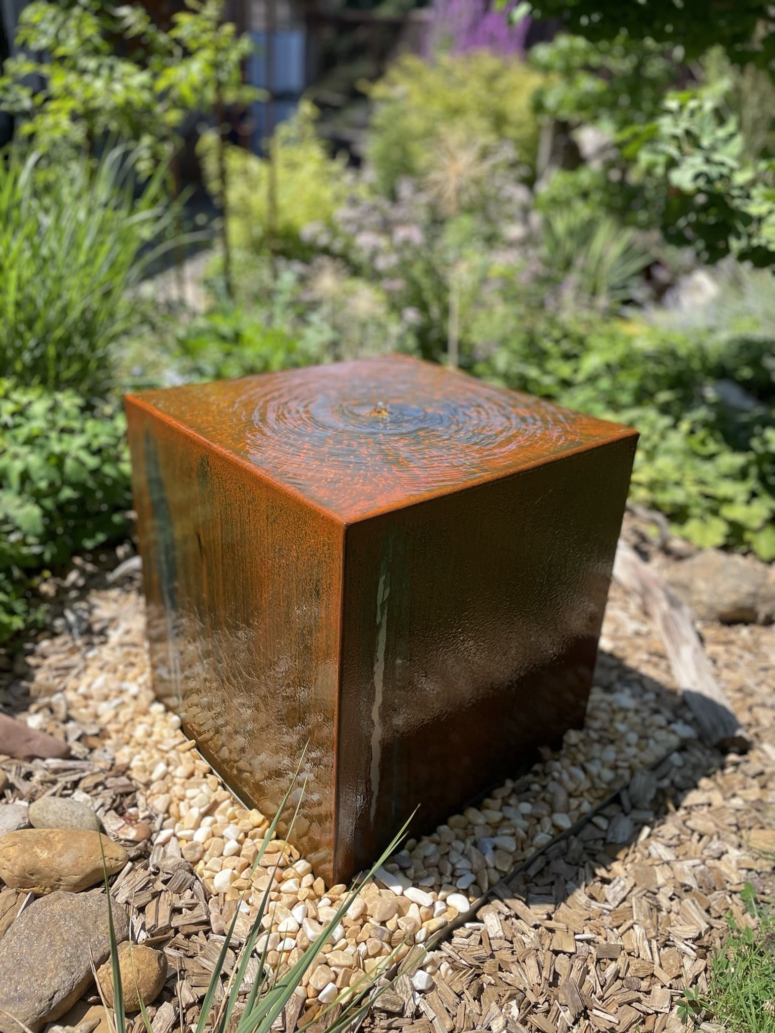 Fontaine en acier Corten